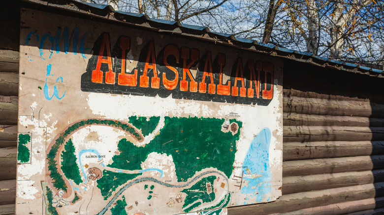 A mural in Pioneer Park, in Fairbanks.