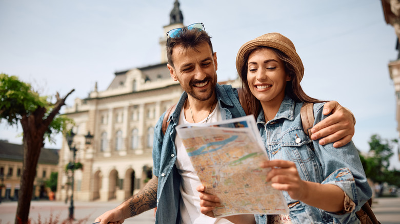 Couple traveling together