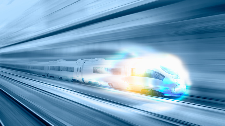 Blurred image of high speed train