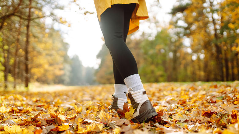 A woman goes on a scenic walk