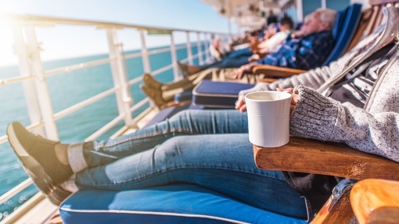 Guests on chairs cruise ship