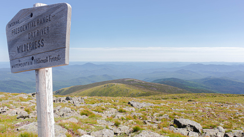 hiking along the Presidential Traverse in the White Mountain National Forest of New Hampshire
