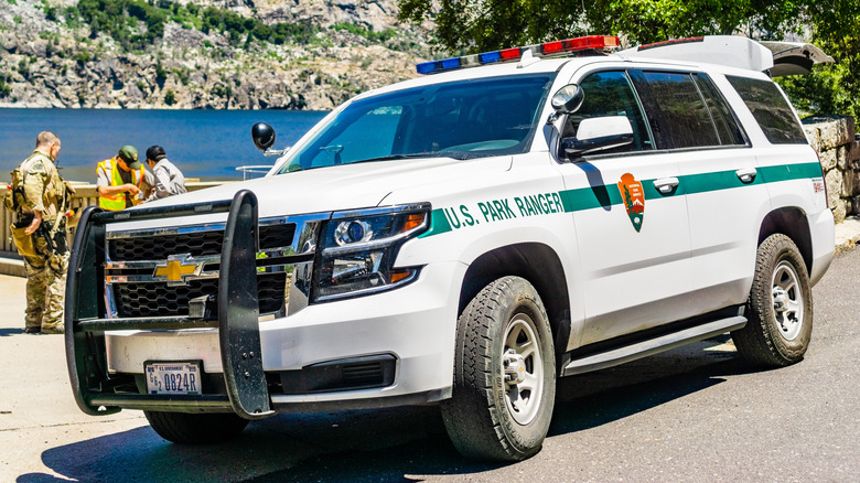 A national park ranger vehicle at Yosemite.