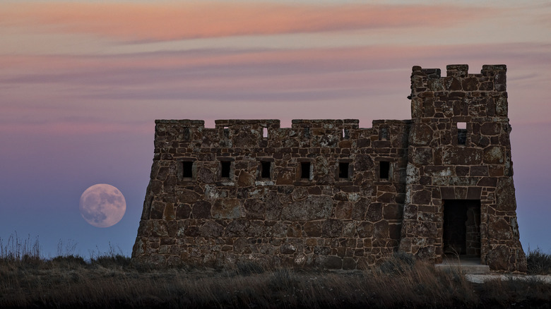 moonrise over the castle on Coronado Heights