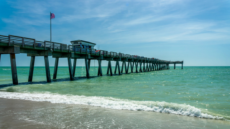 Venice fishing pier at Venice Beach near Sarasota, Florida