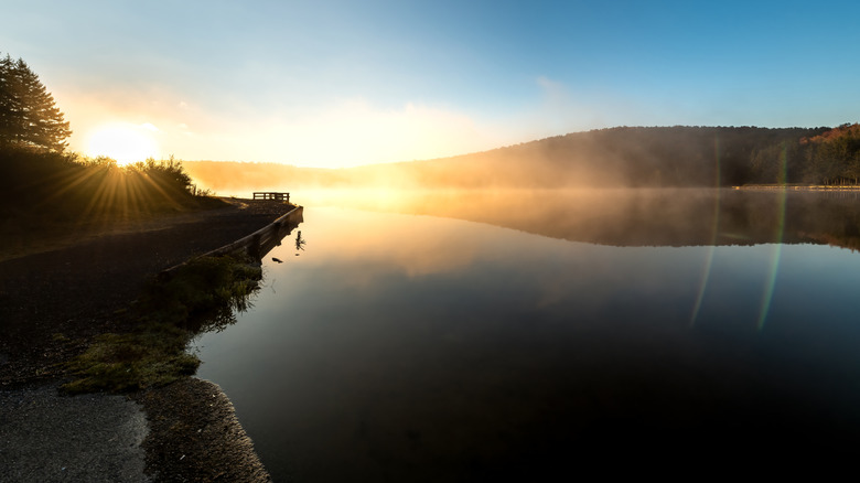 sunrise over Spruce Knob Lake in Monongahela National Forest of eastern West Virginia