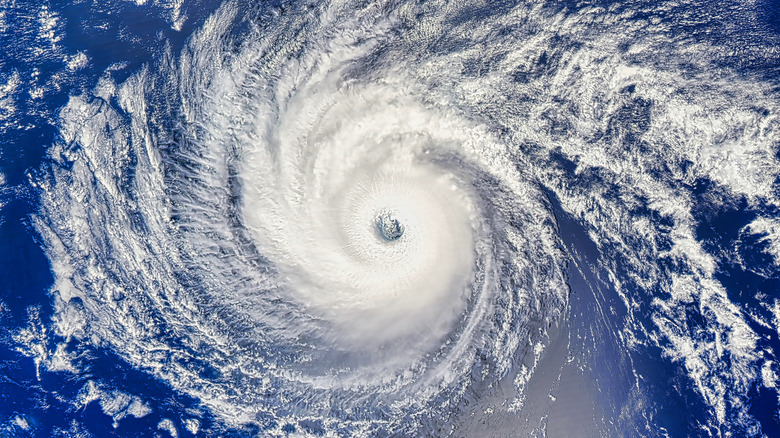 Aerial of a hurricane