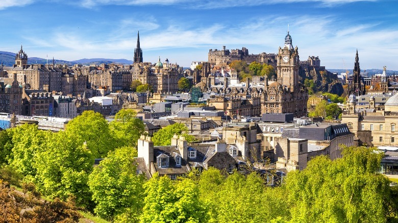 Panoramic view of Edinburgh skyline