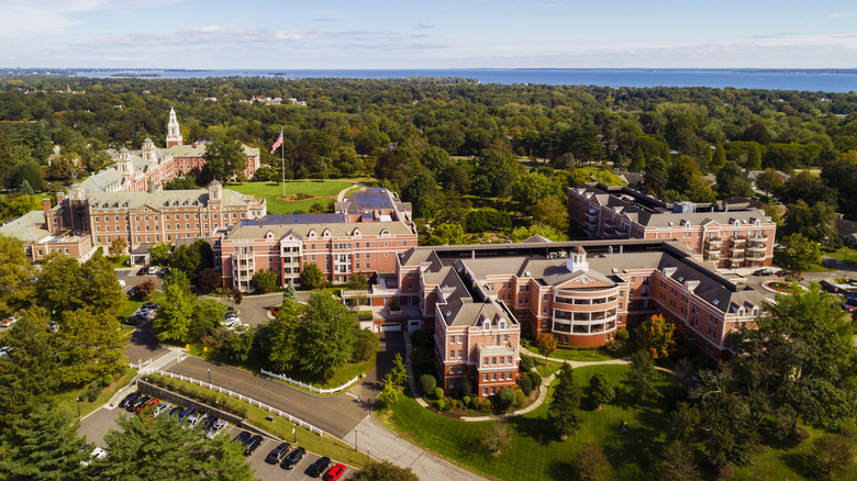 An aerial view of Harrison, the small town in Westchester County, New York.