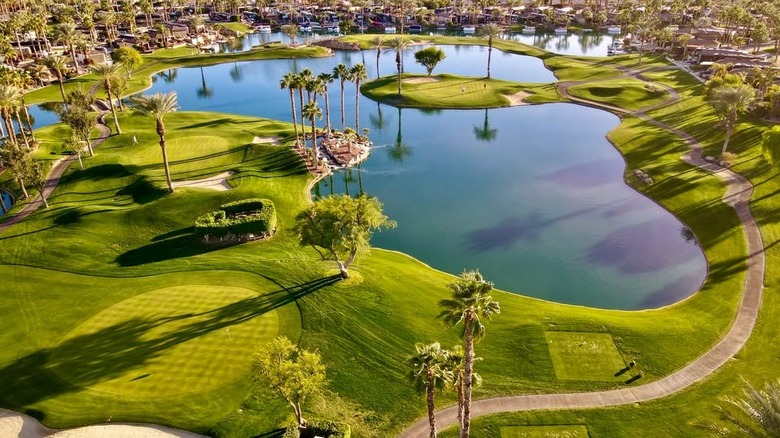 A golf course at the Motorcoach Country Club, Indio, California