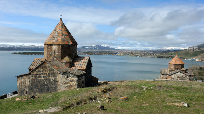 Sevanavank Monastery overlooking Lake Sevan in Armenia