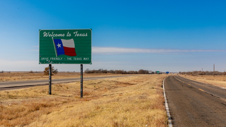 Texas state road sign