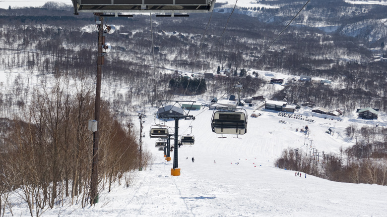 ski lift in Hokkaido, Japan