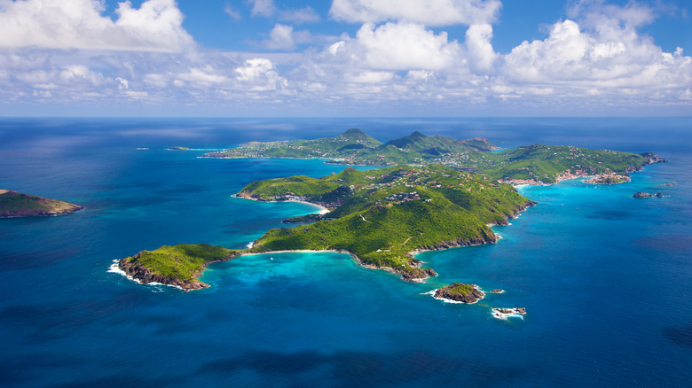 An aerial view of Saint Barthélemy (St. Barts)