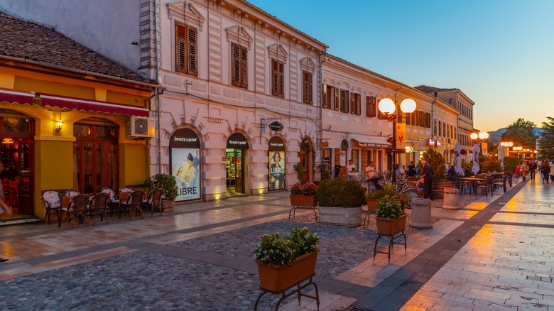 Kole Idromeno Street at sunset