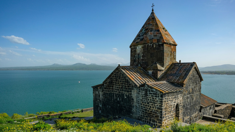The Sevanavank Monastery on the shores of Lake Sevan, Armenia