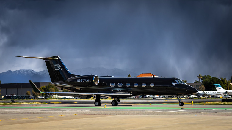 A private jet at Van Nuys Airport