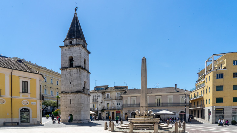 Piazza Santa Sofia on a sunny day in Benevento, Italy