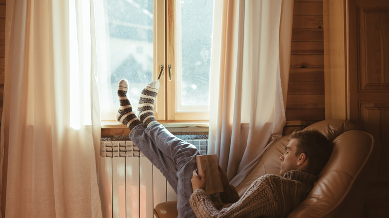 Person reading a book