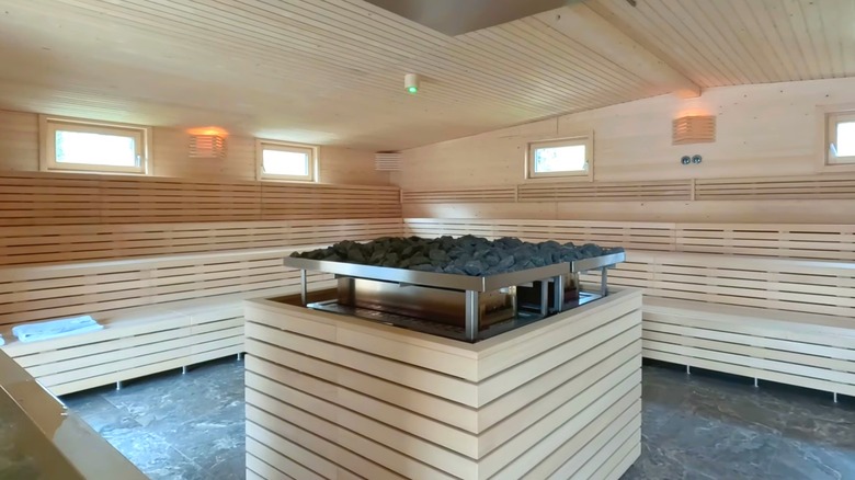 Inside sauna at De Montel – Terme Milano