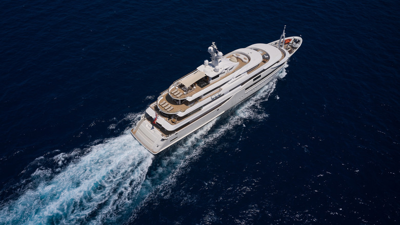 Aerial view of a megayacht