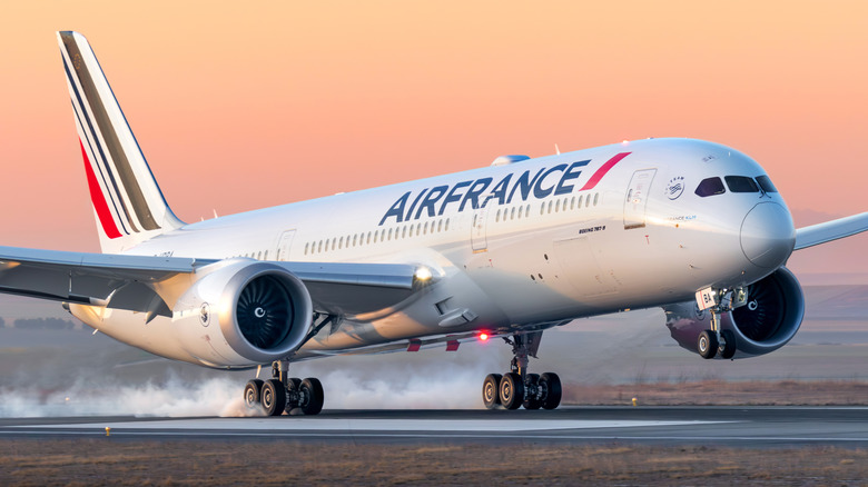 an Air France boeing 747 on the runway