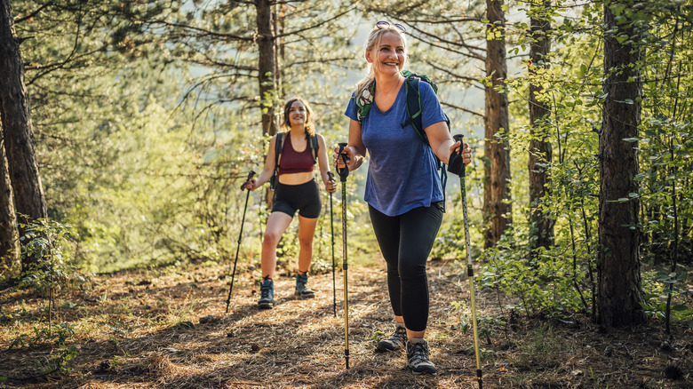 Women hiking