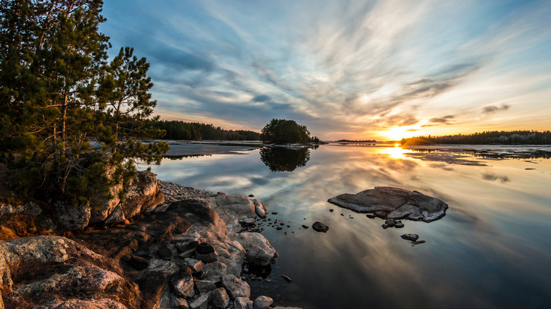 Sunset near the Ash River Visitor Center in Voyageurs National Park.