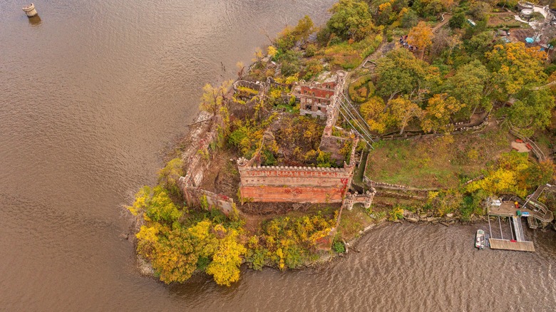 Aerial view of Bannerman Castle