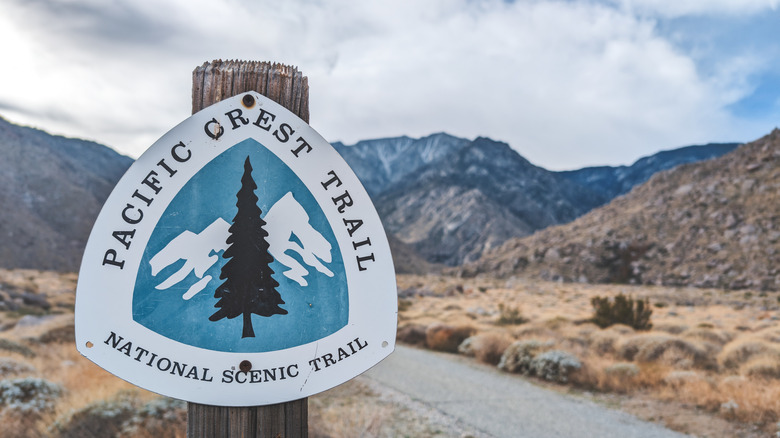 A signpost on Pacific Crest Trail