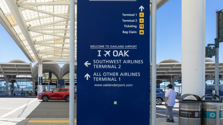 Terminal signage at Oakland International Airport