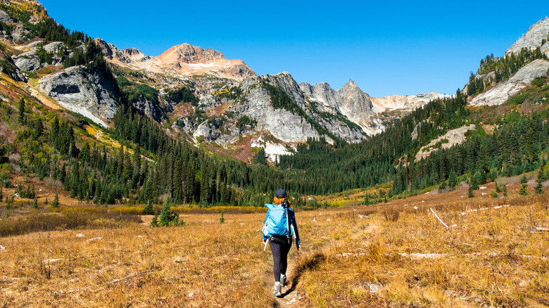 Woman hiking in North Cascades