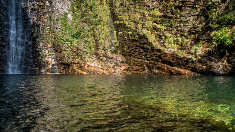 swimming hole near cliffs