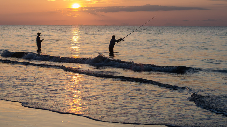 People fishing off of Hilton Head Island