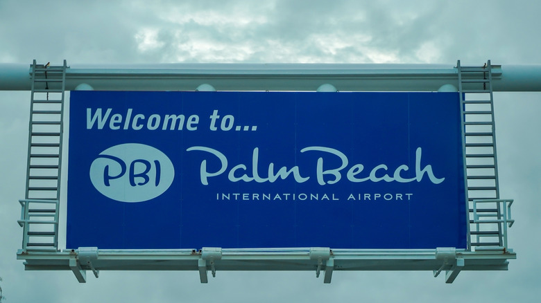 Welcome to Palm Beach International Airport sign
