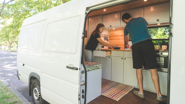 couple in camper van