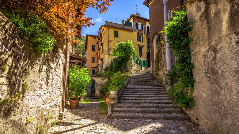 Cobblestone streets of Nesso, Italy