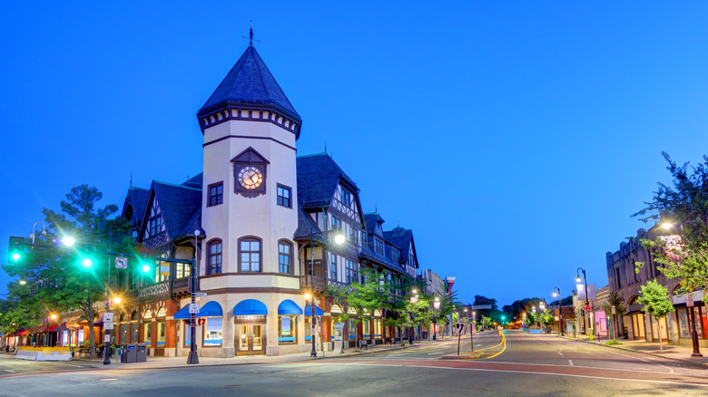 A historic street in Brookline, MA