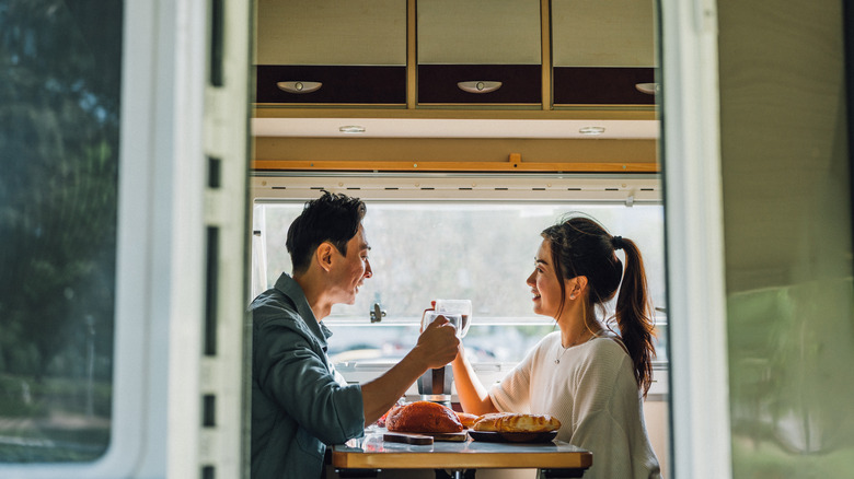 Couple inside RV