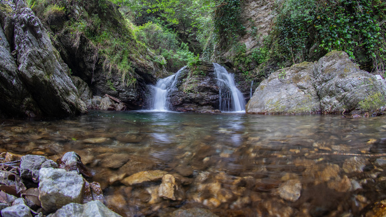 a waterfall in Aspromonte National Park in Calabria, Italy