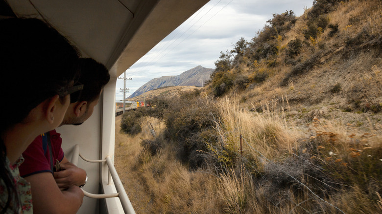 Open-air window on the TranzAlpine train