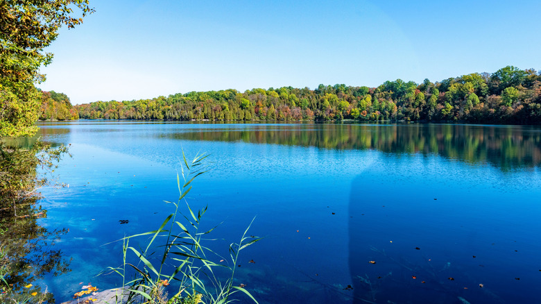 A turquoise lake in Green Lakes State Park in Fayetteville in Upstate New York