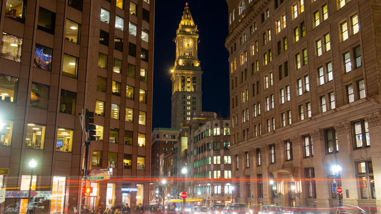 Boston Congress St. at Night