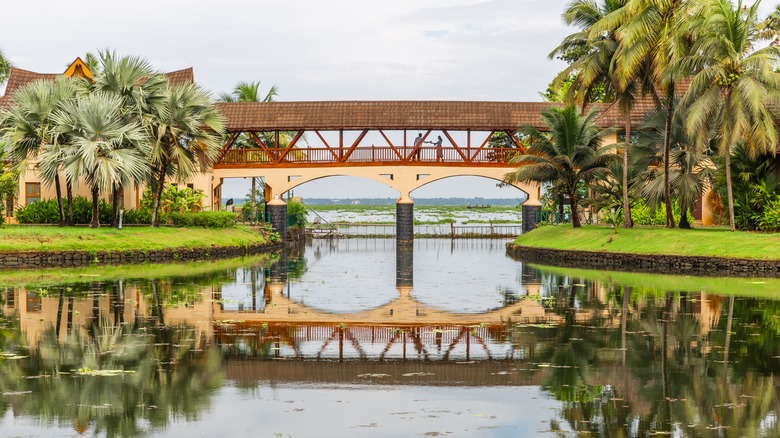 Couple on a bridge in Kumarakom