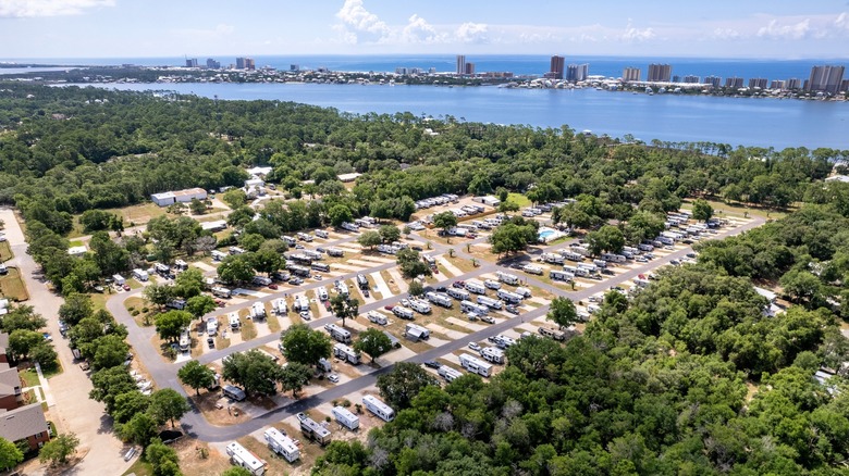 Aerial of Island Retreat RV Park