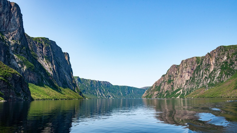 Large fjords rising from the water
