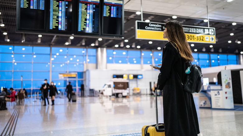 Woman at an airport