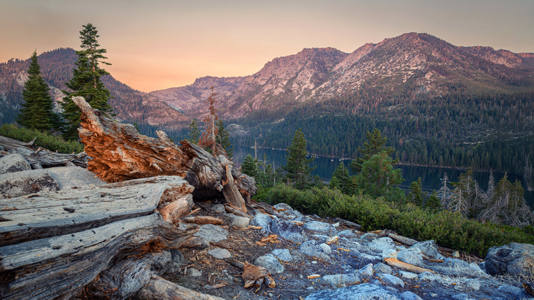 Scenic overlook above Lake Tahoe's Emerald Bay State Park.