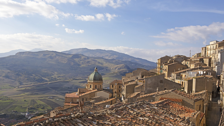 Village with historic buildings overlooking the Madonie Mountains