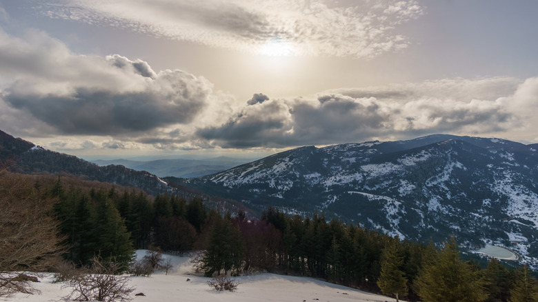 Mountains of Madonie Natural Park in winter covered in snow